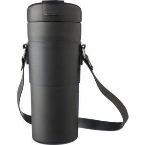 Duplafal, rozsdamentes acl kulacs, 730 ml, fekete