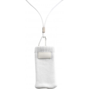 Mobiltelefon tok nyakpnttal, poliszter, fehr