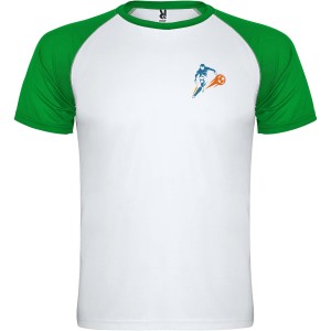 Indianapolis rvid ujj uniszex sportpl, white, fern green (T-shirt, pl, kevertszlas, mszlas)