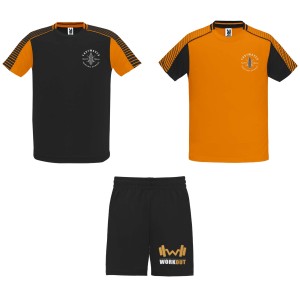 Juve uniszex sport szett, orange, solid black (T-shirt, pl, kevertszlas, mszlas)